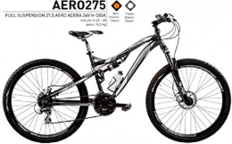 Cicli Puzone Mountain Bike CICLI PUZONE Bici Misura 27, 5 Uomo MTB Full Suspension Alluminio Aero ACERA 24V Art. AERO275 (43 CM)