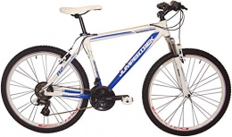 CINZIA Mountain Bike CINZIA Bici Bicicletta 26' MTB Boulder 21V Alluminio Forcella Ammortizzata (Bianco-Blu)