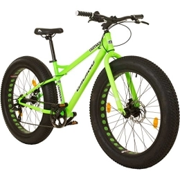 Coyote Mountain Bike Coyote Fatman 4.0' Fat Tyre Fatbike, bicicletta da 26 pollici con pneumatici da 66 x 10 cm, verde fluo
