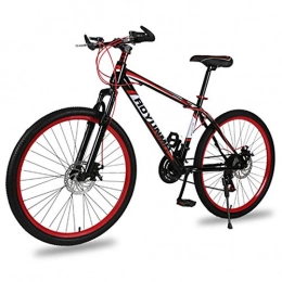 CXQ 26 Pollici Mountain Bike,Bicicletta da Corsa per Uomo con Doppio Freno a Disco Bicicletta da Strada con Telaio in Acciaio ad Alto tenore di Carbonio, 21 velocità,Rosso