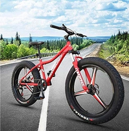 CXY-JOEL Bici CXY-JOEL Mountain Bike da 26 Pollici Hardtail per Adulti Telaio in Acciaio ad Alto Tenore Di Carbonio Forcella a Sospensione Completa Molla a Doppio Freno-Black_7 Speed, Rosso