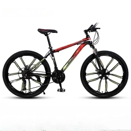 DADHI Mountain Bike DADHI Mountain bike da esterno da 26 pollici, bicicletta ammortizzante, telaio in acciaio ad alto tenore di carbonio, per uomo e donna, portata 120 kg (red 24 speeds)