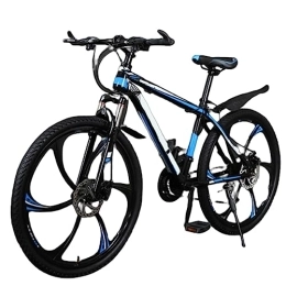 DADHI Mountain bike per adulti, bicicletta con doppio freno a disco, telaio in acciaio al carbonio, velocità 21/24/27/30, adatta per adolescenti (black blue 27)