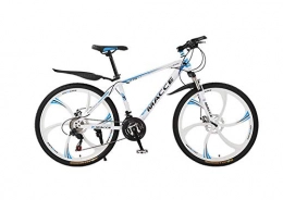 DGAGD Bici DGAGD Bicicletta da 26 Pollici per Mountain Bike da Uomo e Donna per Adulti a velocità variabile con Ruote a Raggi-Bianco Blu_21 velocità