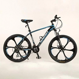 Domrx Mountain Bike Domrx Telaio in Lega di Alluminio per Mountain Bike 26 Pollici Freno a Disco Meccanico Anteriore e Posteriore a 24 velocità Bicicletta da Sci di Fondo per Adulti-Blu