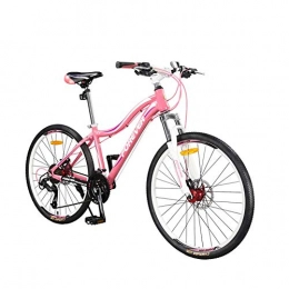 Dpliu Bici Dpliu Bicicletta della Montagna, 26" Wheel Adulti MTB Mountain Bike Hardtail Sospensione Anteriore della Montatura di Colore Rosa Caldo Leggero in Lega 27 velocità