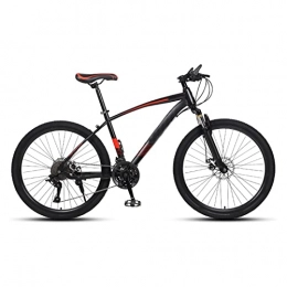 DXDHUB Mountain Bike DXDHUB Mountain Bike ammortizzante, corpo in acciaio, ruote da 24", 21-30 Shifting, freni a disco meccanici anteriori e posteriori, unisex, nero. (Colore: A, diametro ruota: 24")