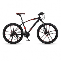 DXDHUB Mountain Bike DXDHUB Mountain Bike ammortizzante, corpo in acciaio, ruote da 24", 21-30 Shifting, freni a disco meccanici anteriori e posteriori, unisex, nero. (Colore: B, diametro ruota: 24")