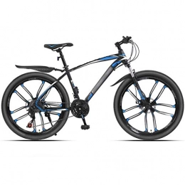 DXIUMZHP Mountain Bike DXIUMZHP Hardtail Mountain Bike con velocità Regolabile, Bicicletta Unisex A velocità Variabile, Ruote da 24 / 26 Pollici, 10 Ruote da Taglio, 21 / 24 velocità (Color : 21-Speed Blue, Size : 24 Inches)