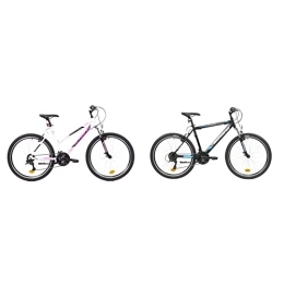 F.lli Schiano Mountain Bike F.lli Schiano Range Bici MTB, Donna, V-brake in alluminio, Bianco / Rosa, 26'' & Range, Bici MTB Men's, Nero-Blu, 26