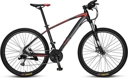 No branded Bici Forever Adult MTB Mountain Bike Hardtail Bicicletta con sedile regolabile, YE880, 27, 8 cm, 33 velocità, telaio in lega di alluminio, nero-rosso, freno idraulico a disco