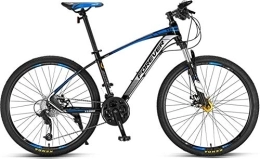 No branded Bici Forever Adult MTB Mountain Bike, Hardtail Bicicletta con sedile regolabile, YE880, 27 velocità, telaio in lega di alluminio, colore nero / blu, freno a disco idraulico