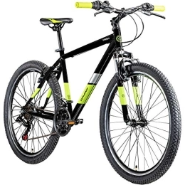 Galano Bici Galano GA260 - Mountain bike Hardtail da 26", 21 marce (nero / verde, 46 cm)