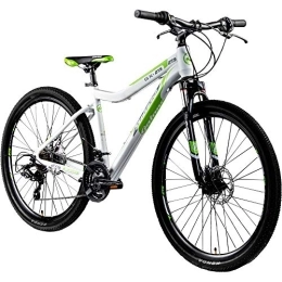 Galano Mountain Bike Galano Mountain bike 650B Hardtail Bicicletta MTB GX-27, 5 Bike 27, 5 pollici 21 marce (bianco / verde, 45 cm)