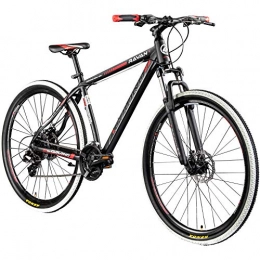 Galano Mountain Bike Galano Ravan - Bicicletta Mountain Bike, 29", 24 Marce, 3 Colori, Nero / Rosso, 48 Centimetri