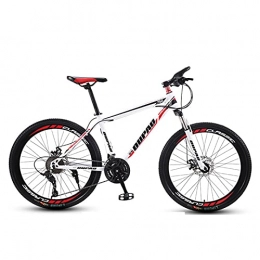 GAOXQ Bici GAOXQ Giovani in Legno Massiccio / Adulto Mountain Bike, Telaio in Alluminio e Freni a Disco, Ruote da 26 Pollici, 21 velocità, Colori Multipli White Red