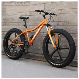 giyiohok Mountain Bike giyiohok, mountain bike da 26 pollici Hardtail Fat Tire Mountain Trail Bike per adulti, uomini e donne, freni a disco meccanici con sospensione anteriore, 24 velocità, colore arancione