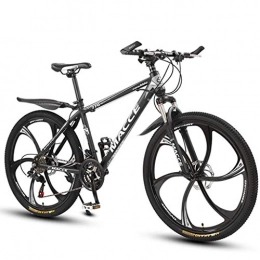 GXQZCL-1 Bici GXQZCL-1 Bicicletta Mountainbike, 26 Mountain Bike, Acciaio al Carbonio Telaio Biciclette Montagna, Doppio Disco Freno e Blocco Forcella Anteriore MTB Bike (Color : Black, Size : 21-Speed)