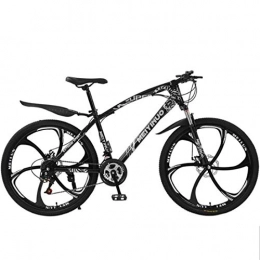 GXQZCL-1 Mountain Bike GXQZCL-1 Bicicletta Mountainbike, 26" Mountain Bike, Biciclette Hardtail, Acciaio al Carbonio Telaio, Doppio Freno a Disco e Sospensione Anteriore MTB Bike (Color : Black, Size : 21 Speed)