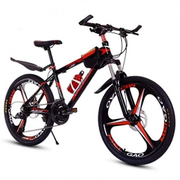 GXQZCL-1 Mountain Bike GXQZCL-1 Bicicletta Mountainbike, 26inch Mountain Bike, Telaio in Lega di Alluminio, Rotella di Magnetico, Doppio Freno a Disco e Sospensione Anteriore, 24 velocit MTB Bike (Color : Black+Red)