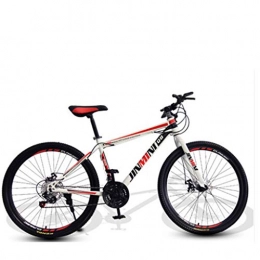 HAZYJT 26 Pollici per Mountain Bike, Leggero e Durevole MTB Biciclette per Donne degli Uomini (21 velocità),White And Red