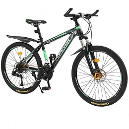 HAZYJT Bici HAZYJT Mountain Bike, con 21 Freni a Disco Doppio di velocità, Forcella della Sospensione Posteriore Antiscivolo MTB per Adulti (26 Pollici), Black And Green