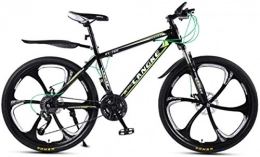 HCMNME Mountain Bike HCMNME Mountain Bikes, velocità variabile da 26 Pollici in Mountain Bike Maschile e Femmina Mobilità a Sei Ruote Telaio in Lega con Freni a Disco (Color : Dark Green, Size : 24 Speed)