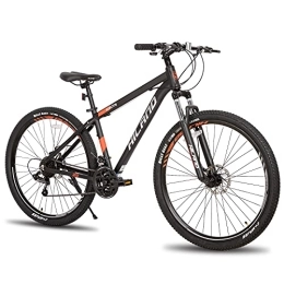 ROCKSHARK Bici Hiland 29 pollici, mountain bike MTB Hardtail, 482 mm, telaio in alluminio a 21 marce, freno a disco, forcella ammortizzata, colore nero, per uomo e donna