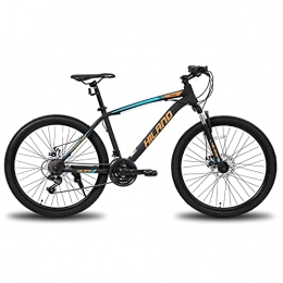 Hiland Bici Hiland - Mountain bike da 26 / 27, 5 pollici, con telaio in acciaio, forcella ammortizzata per bicicletta, “Urban Commuter City”, colore nero e arancione