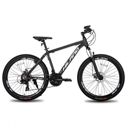 Hiland Mountain Bike Hiland Mountain bike in alluminio, 26 pollici, 24 velocità, con freno a disco Shimano, misura 18, colore grigio…