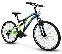 IBK Bici IBK Bici Bicicletta MTB Ares 3.0 Kron 26'' Pollici BIAMMORTIZZATA 21 Velocita' Mountain Bike Freni V-Brake (Verde)