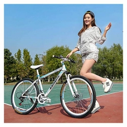 JINSUO Mountain Bike Jinsuo, mountain bike in lega di alluminio, 24 pollici, 21 / 24 / 27 / 30 velocità, freno a doppio disco con bicicletta ammortizzatore (colore : FT bianco e blu, dimensioni: 30 velocità)
