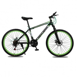 JLZXC Bici JLZXC Mountain Bike Mountain Bike, 26" Mountain Biciclette Telaio in Acciaio al Carbonio, Doppio Freno A Disco E Forcella Anteriore, 21 velocità (Color : Green)