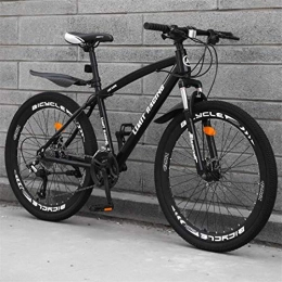 JLZXC Mountain Bike JLZXC Mountain Bike Mountain Bike, 26 Pollici Uomini / Donne Ruote Bicicletta, Carbon Telaio in Acciaio, Sospensioni Anteriori E Doppio Freno A Disco (Color : Black, Size : 27-Speed)