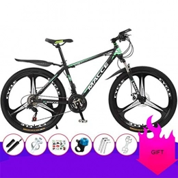 JLZXC Mountain Bike JLZXC Mountain Bike Mountain Bike, 26inch Hardtail Bicicletta della Montagna, Doppio Freno A Disco Anteriore E Sospensioni, 21 velocità, 24 velocità, 27 velocità (Color : Green, Size : 24 Speed)