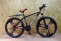 Generic Mountain Bike Junior Black & Red Mountain Bike 26 '' Ruota 21 Velocità Telaio In Acciaio Freni A Disco Ragazzi & Ragazze JK3
