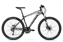 KROSS Bici Kross Bici Bicicletta MTB Mountainbike Mountain Bike Shimano Alluminio Level R3 (L, Nero / Bianco / Blu Lucido)