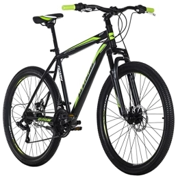 KS Cycling Bici KS Cycling, Mountain bike Hardtail Catappa nero / verde RH Unisex adulto, 26 Zoll, 46 cm