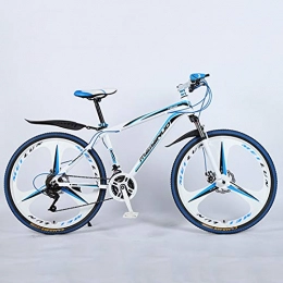 KUKU Mountain Bike KUKU Mountain Bike 26 Pollici, Mountain Bike in Lega di Alluminio A 21 velocità, Bicicletta per Adulti, Bicicletta da Uomo, Adatta per Gli Appassionati di Sport E Ciclismo, White Blue