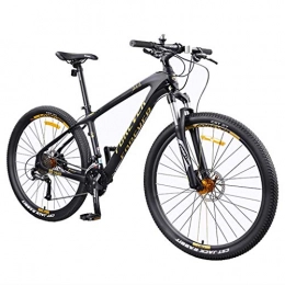 KY MTB Mountain Bike Bicicletta 27.5" 27 Costi delle Donne/Uomini MTB Bike Leggero in Fibra di Carbonio Telaio Freno a Disco Anteriore Sospensione (Color : Yellow)