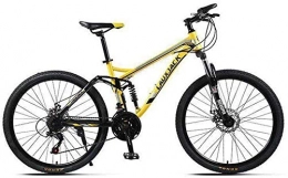 LAZNG Mountain Bike LAZNG Unisex 26" Ruota for Mountain Bike 21-27 Costi 17" Full Suspension Telaio in Lega di Alluminio Leggero (Colore : Yellow)