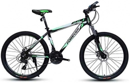 LAZNG Bici LAZNG Uomini Donne Hardtail Mountain Bike 24 '' 26 '' Ruote in Acciaio al Carbonio Telaio 24 velocit Doppio Disco Freno (Colore : Green)
