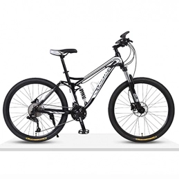 Lazzzgua Mountain Bike Lazzzgua 26 inch Mountain Bike, 21-Speed with High Carbon Steel Frame, Double Disc Brake, Dual Suspension, Anti-Slip Bicycle Suitable for Adults