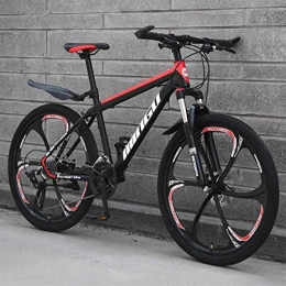 LBWT Bici LBWT Mountain Bike for Adulti, off-Road Biciclette, Telaio in Acciaio Alto Tenore di Carbonio, Freni A Disco Assorbimento di Scossa, Regalo (Color : Black Red, Size : 24 Speed)