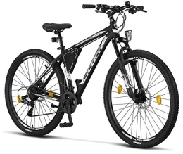 Licorne Bike Bici Licorne - Mountain Bike Premium per Bambini, Bambine, Uomini e Donne, con Cambio 21 Marce, Uomo, Nero / Bianco (2 Freni a Disco), 29 Inches