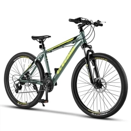 LOEBKE Bici LOEBKE 26 inch Aluminum Mountain Bike, 21 Speed Mountain Bicycle Dual Disc Brakes for Woman Men Adult Mens Womens