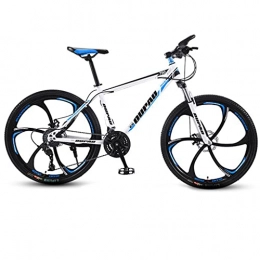 M-YN Bici M-YN 24 / 26 Pollici Mountain Bike in Alluminio 21-velocità Deraileur, Freni A Disco Anteriore E Posteriore 6 Raggio Biciclette Bicycle Bike(Size:26inch, Color:Nero+Blu)