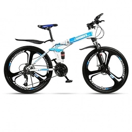 M-YN Bici M-YN 26 Mountain Bike per Adulti E Giovani, 21 / 24 / 27 velocità Leggero Bikes Mountain Bikes Dual Dual Disc Freni A Sospensione(Size: 27-Speed, Color:Blu)