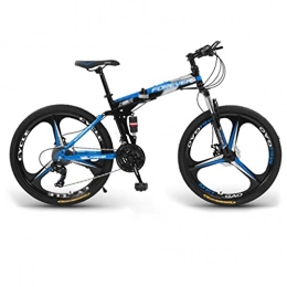 M-YN Bici M-YN 26 Pollici Dual-sospension Mountain Bike 21 / 24 / 27 velocità MTB Bicycle Front E Rear Disc Freni A Disco 3 Raggio per Uomo Bicicletta(Size:21-Speed, Color:Blu)