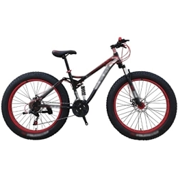 Mountain Bike Mens Bicycle Adult Outdoor Riding Double Shock-Absorbing Big Thick Wheel Bicycle 4.0 Ultra-Wide Snowmobile Beach Off-Road Mountain Bike (Color : Black-Red)